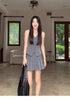 Women Vest With Pleated Skirts Co-Ord Sets